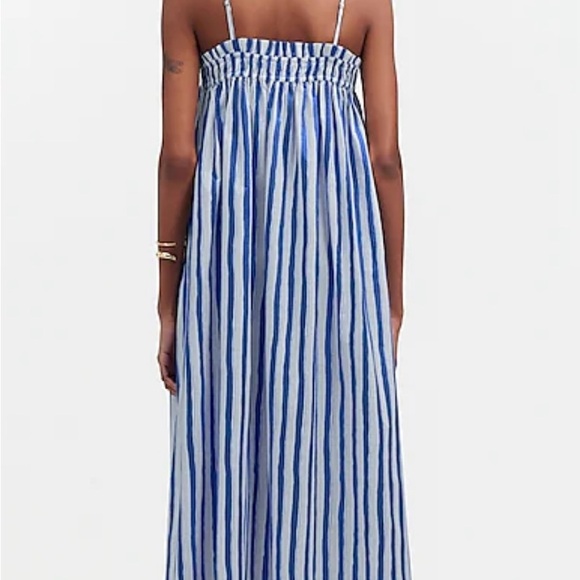 Madewell Ruffle A Line midi dress in striped poplin. Color blue star. Never worn - Picture 4 of 8